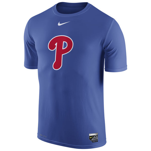 MLB Men Philadelphia Phillies Nike Authentic Collection Legend Logo 1.5 Performance TShirt  Royal